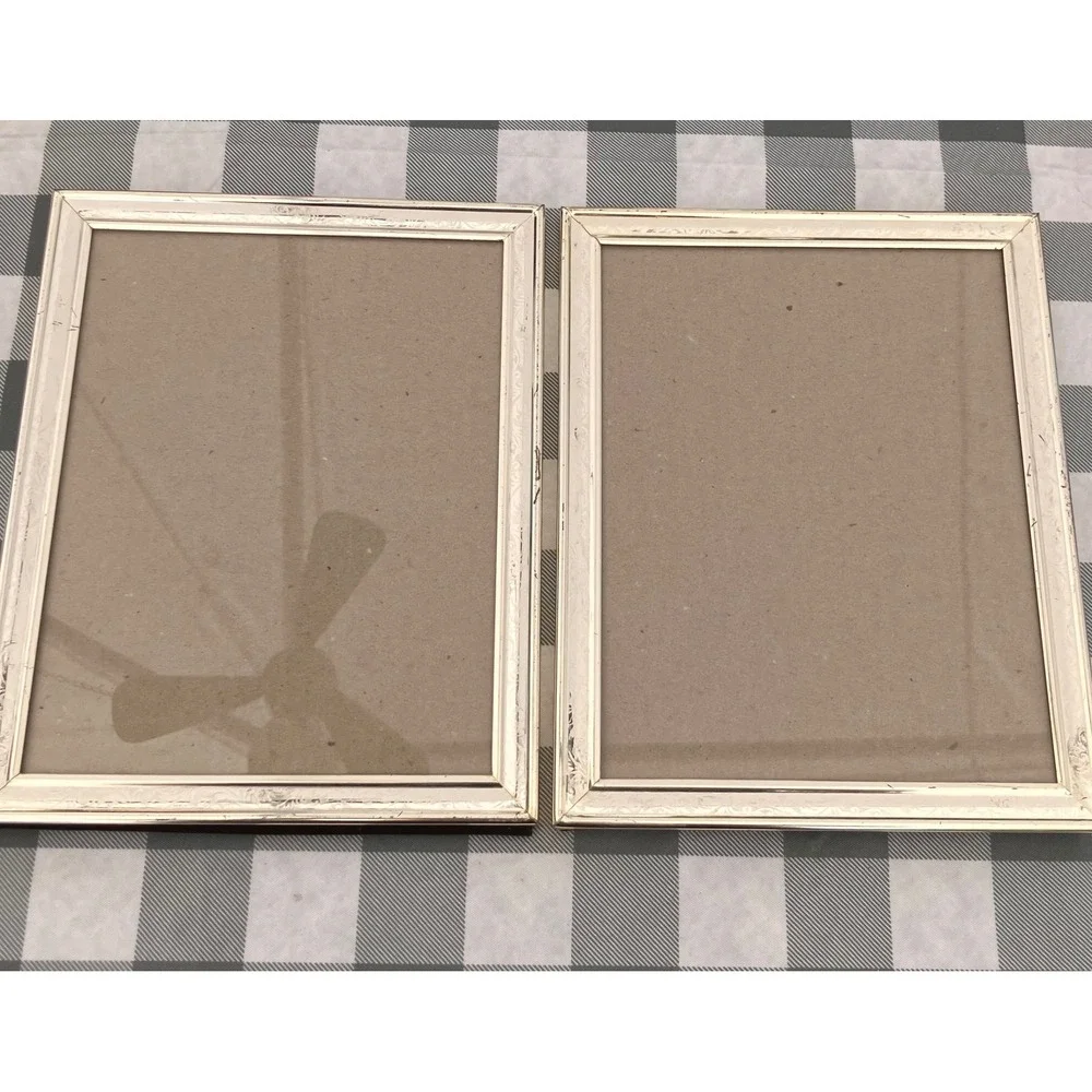 Set of 2 Vintage Picture Frames 8x10 Silver Tone Ornate Scroll Made in Korea